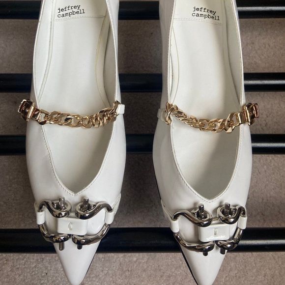 JEFFREY CAMPBELL Women Lavinia Leather Point Toe Flats - NEW NWOB - Picture 2 of 8